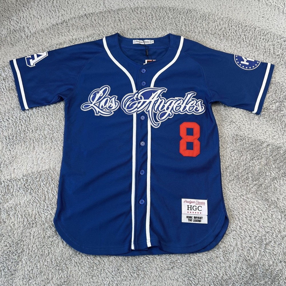 Head Gear Classic Kobe Bryant Stitched Baseball Jersey Small Blue Crossover